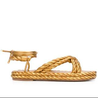 Sandália Valentino Garavani The Rope Dourada Tam. 38 Br