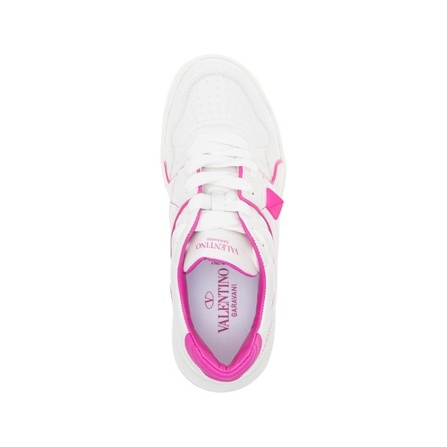 Tênis Valentino Garavani One Stud Branco e Rosa Tam. 38 Br