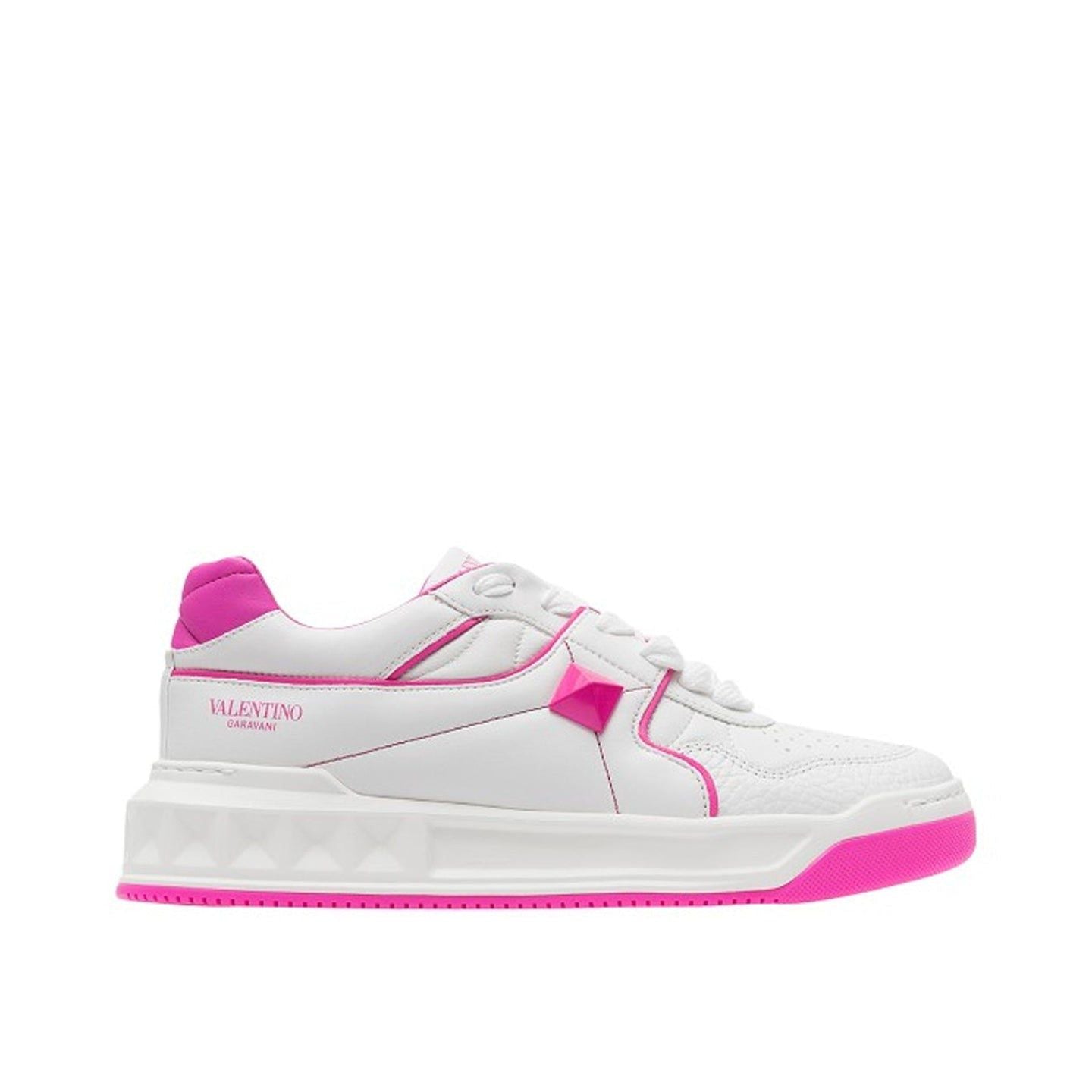 Tênis Valentino Garavani One Stud Branco e Rosa Tam. 38 Br