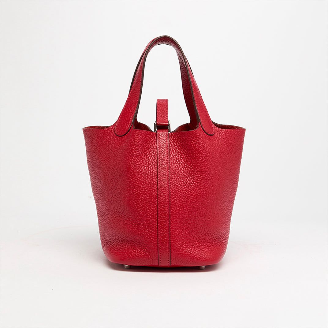 Bolsa Hermès Picotin 18 Clemence Vermelha