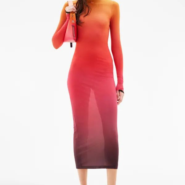 Vestido Courréges Sunset Gradient-Effect Dress Laranja Tam. P Br