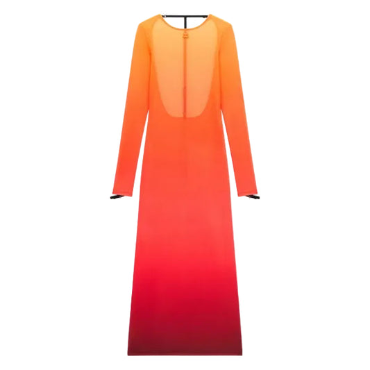 Vestido Courréges Sunset Gradient-Effect Dress Laranja Tam. P Br