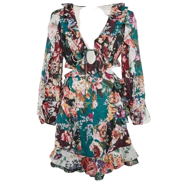 Vestido Zimmerman Colorido Estampa Floral Tam. 38 Br