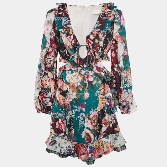 Vestido Zimmerman Colorido Estampa Floral Tam. 38 Br