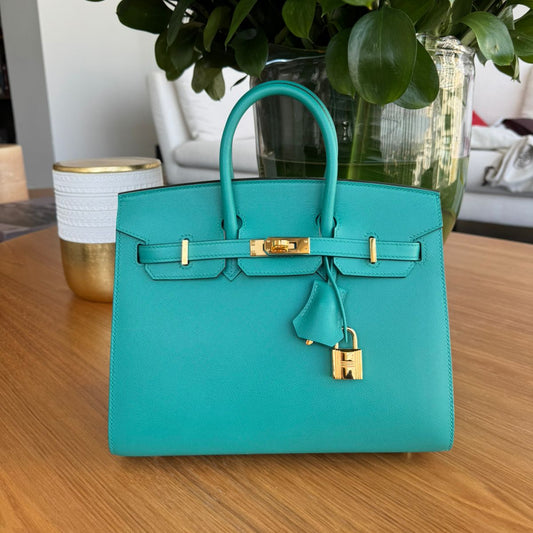 Bolsa Hèrmes Birkin 25 Turquesa
