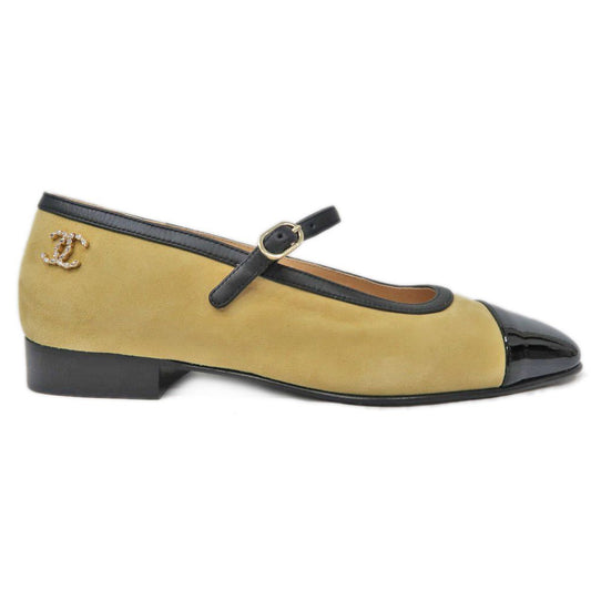 Sapato Chanel Mary Jane Suede Amarelo Tam. 37 Br