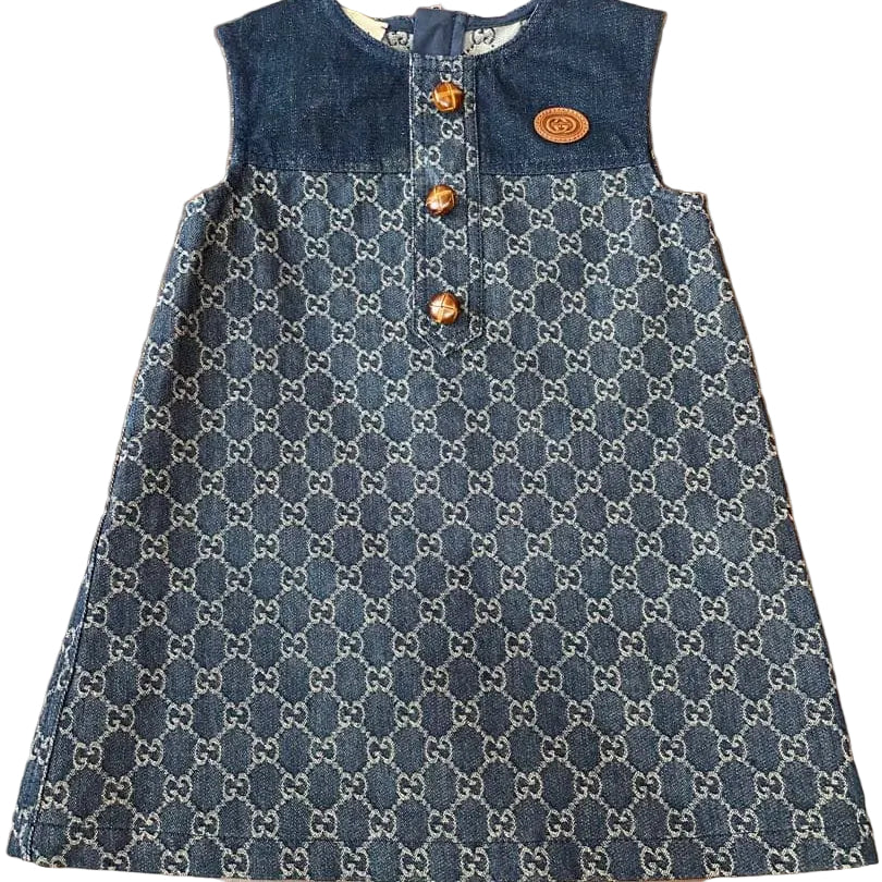 Vestido Azul Gucci Jeans Infantil Tam. 5 Anos