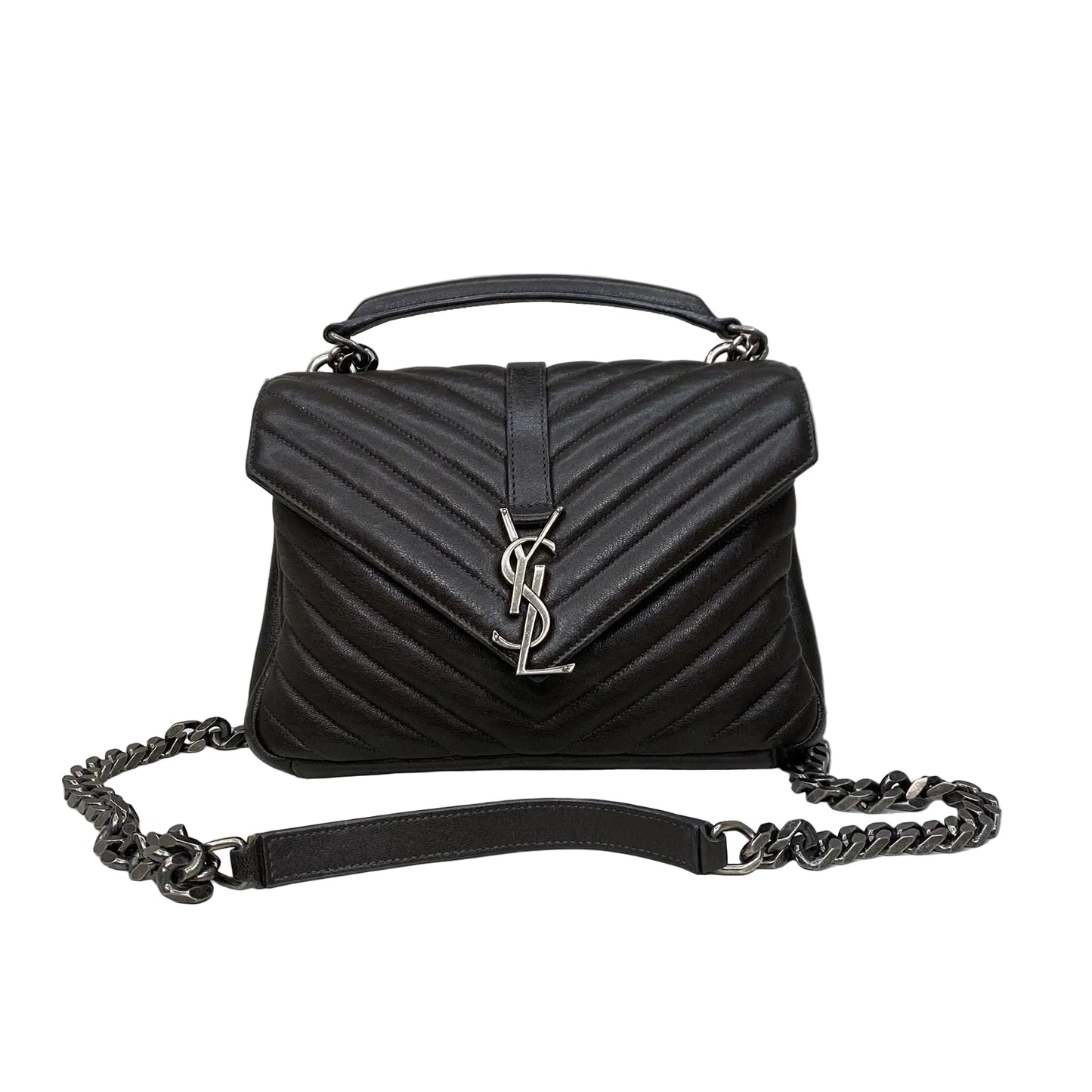 Bolsa Saint Laurent College Marrom Escuro