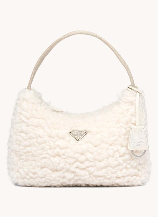 Bolsa Prada Re-Edition Pelo Branca