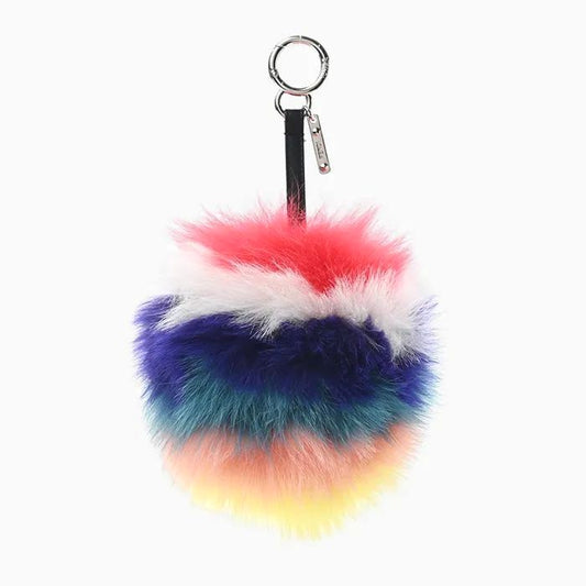 Chaveiro Fendi Pompom Rainbow Colorido