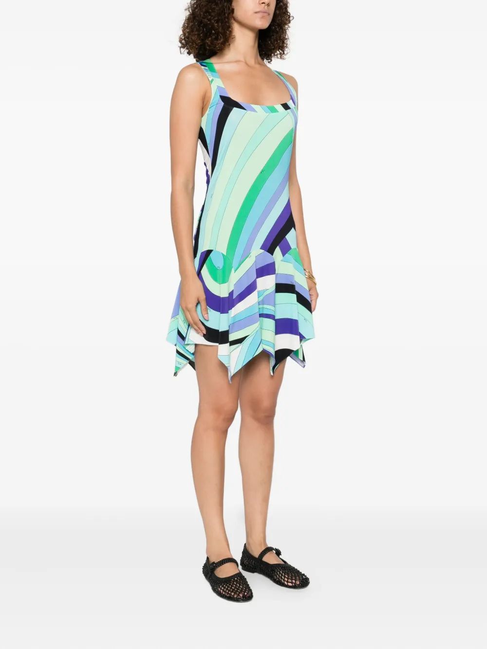 Vestido Emilio Pucci Estampado Azul e Verde Tam. 36 BR