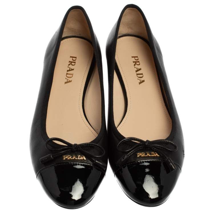 Sapatilha Prada Bow Ballet Flat Preta TAM. 34 BR