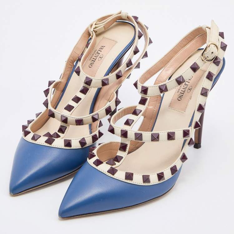 Salto Valentino Garavani Rockstud Azul TAM. 33 BR