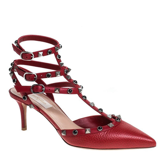 Salto Valentino Garavani Rockstud Vermelho TAM. 34 BR