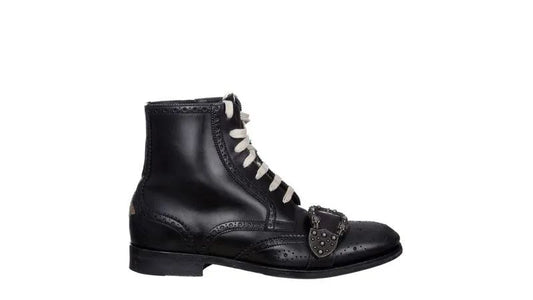 Bota Gucci Queercore Brogue Ankle Boots preta TAM. 34 BR