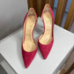 Scarpins Christian Louboutin Iriza 100 em camurça rosa TAM. 34,5 BR
