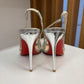 Salto Christian Louboutin prata TAM. 34,5 BR