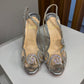 Salto Christian Louboutin prata TAM. 34,5 BR