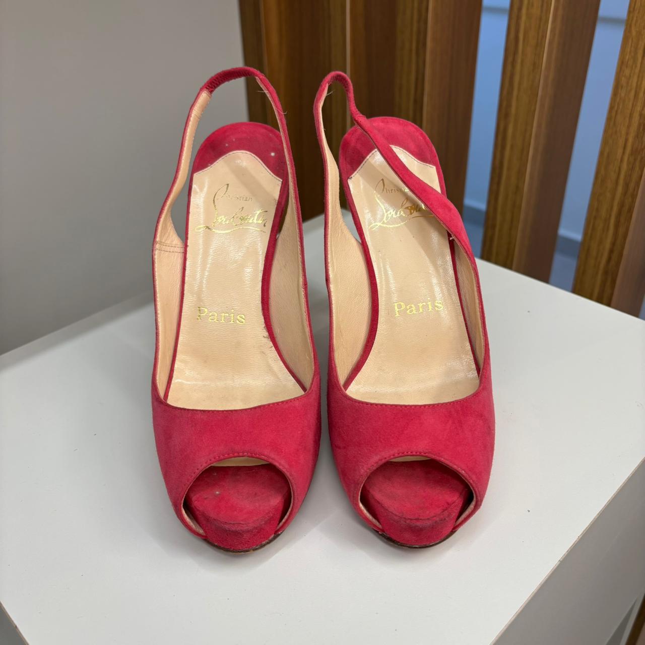 Salto Christian Louboutin Very Privé slingback rosa TAM. 33,5 BR