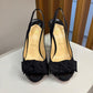 Sandálias slingback Christian Louboutin Very Prive preta TAM. 34 BR