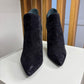 Saint Laurent Suede Point Toe Ankle Boot preto TAM. 34 BR