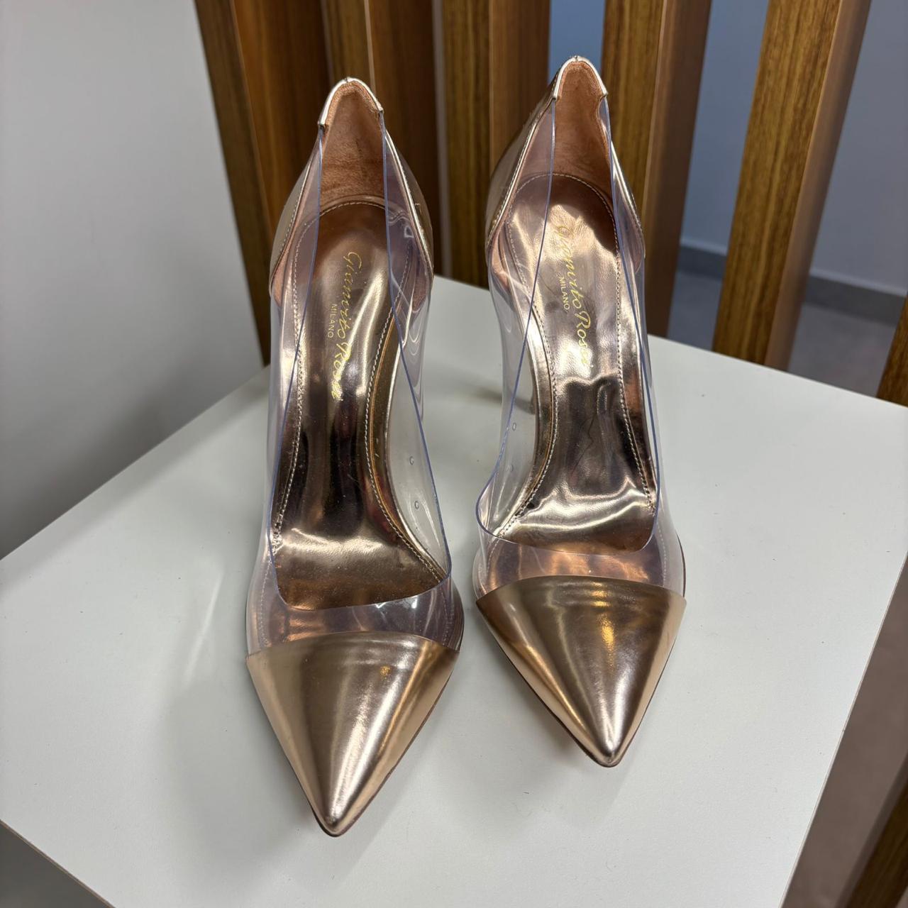 Salto Gianvito Rossi Plexi rose TAM. 34,5 BR