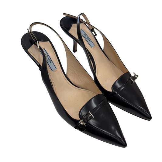 Scarpins slingback Prada preto TAM. 38,5 BR