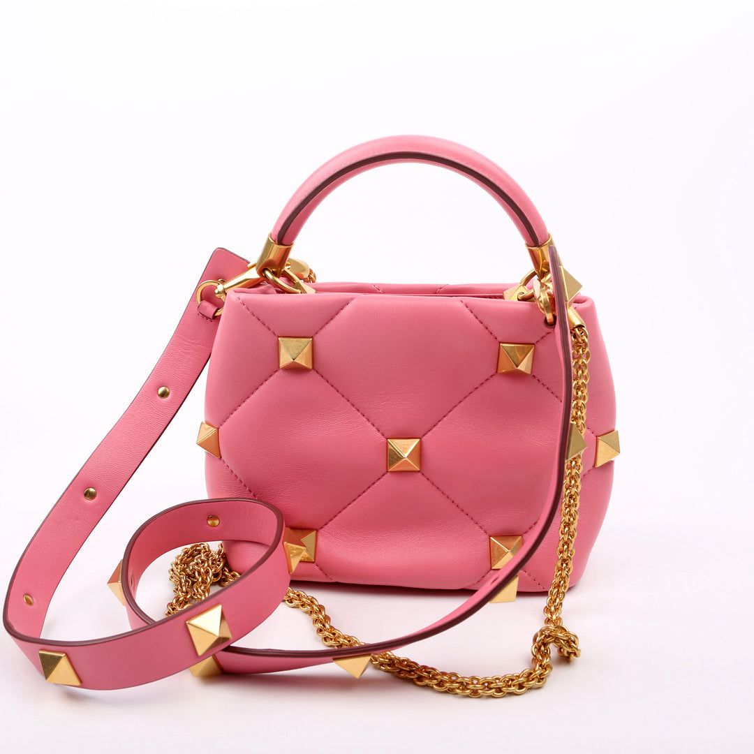 Bolsa Valentino Roman Stud Rosa