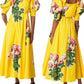 Vestido Carolina Herrera Amarelo Floral Tam PP