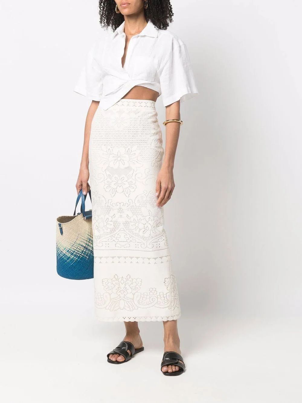 Saia Valentino Off White Tam 36 BR