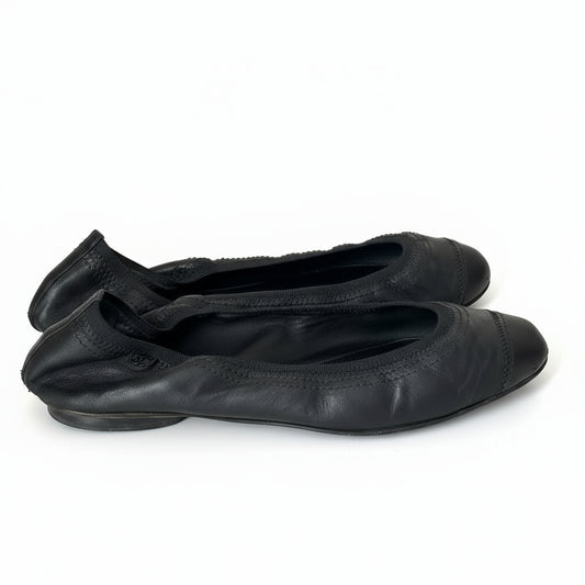 Sapatilha Chanel Preta c/ Elástico Tam. 38 Br