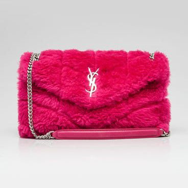 Bolsa Saint Laurent Loulou Puffer rosa