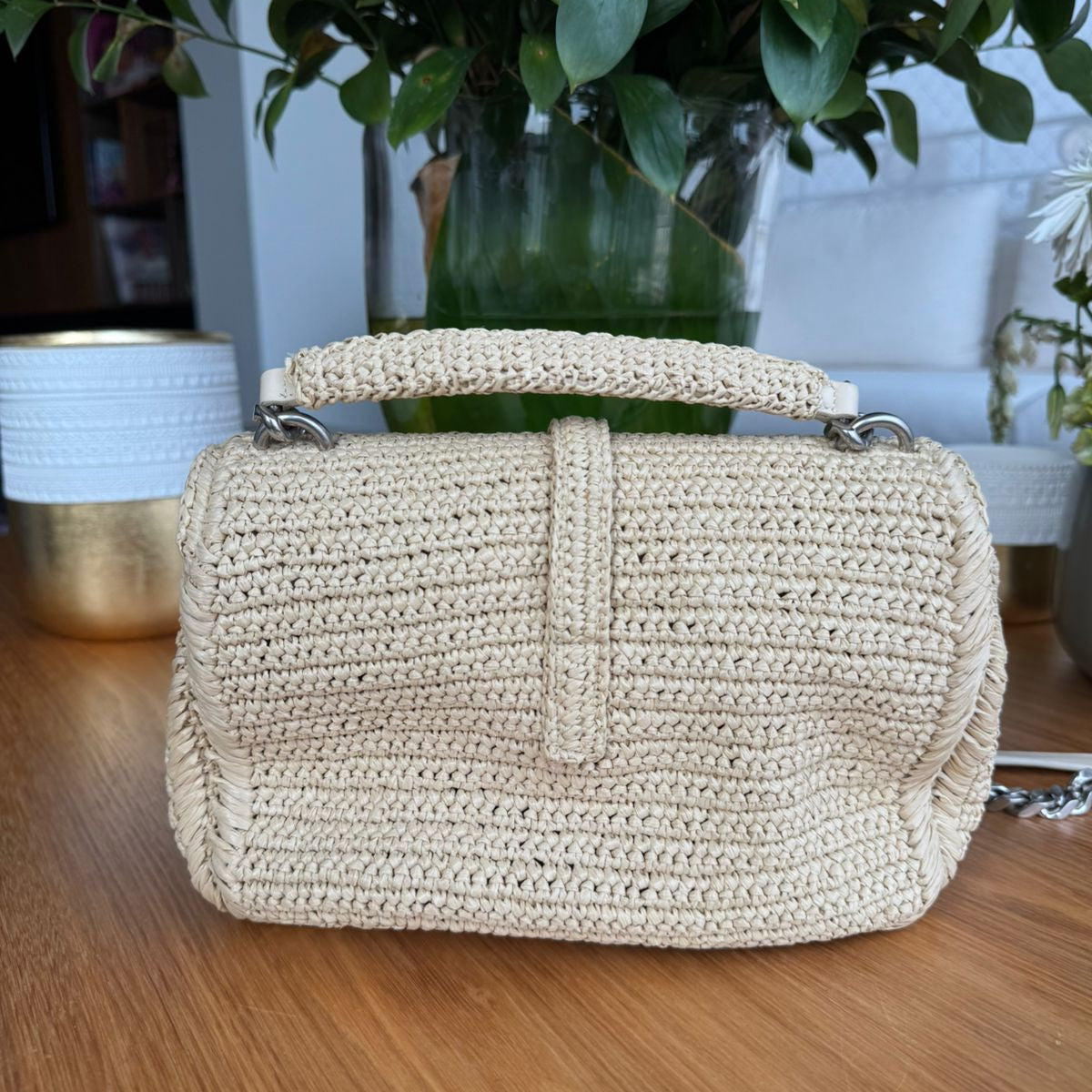 Bolsa Saint Laurent Raffia Bege