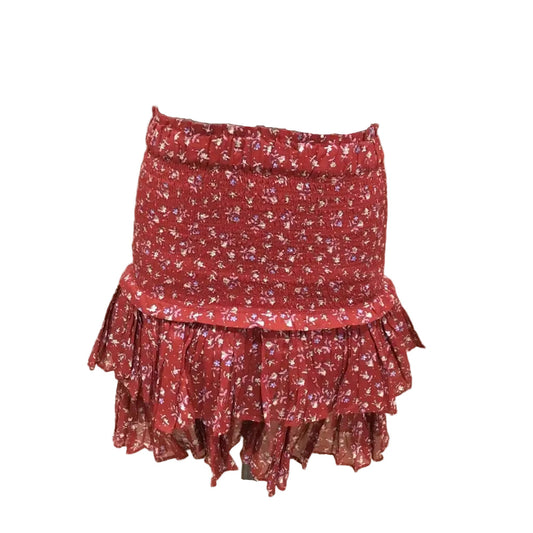 Saia Isabel Marant Estampa Floral Vermelha Tam. 34 Br