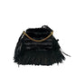 Bolsa Fendi Pele de Vison Com Franjas Preta