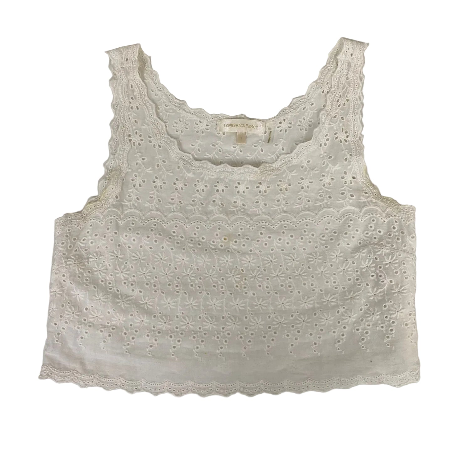 Top Love Shack Fancy Bordado Branco Tam PP BR