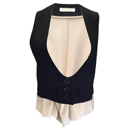 Blusa Colete Chloé Bege e Preto Tam 36 Br