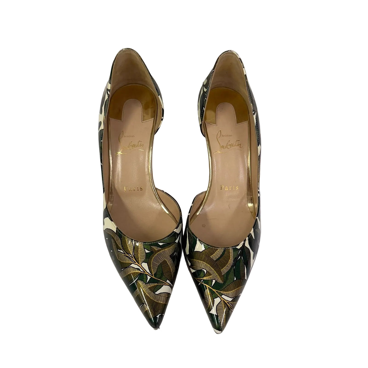 Sandália Christian Louboutin Iriza Folhagem Verde Tam 36 BR
