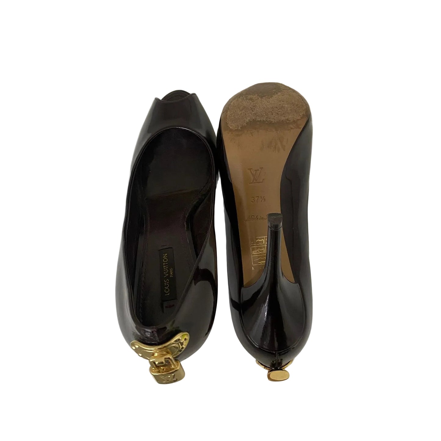 Sandália Louis Vuitton Marrom Cadeado Tam 35,5 Br