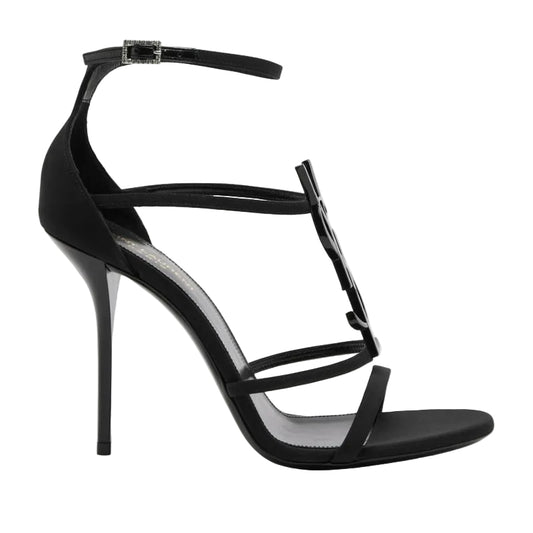 Sandalia Cassandra Preto Tecido Tam 38 Br