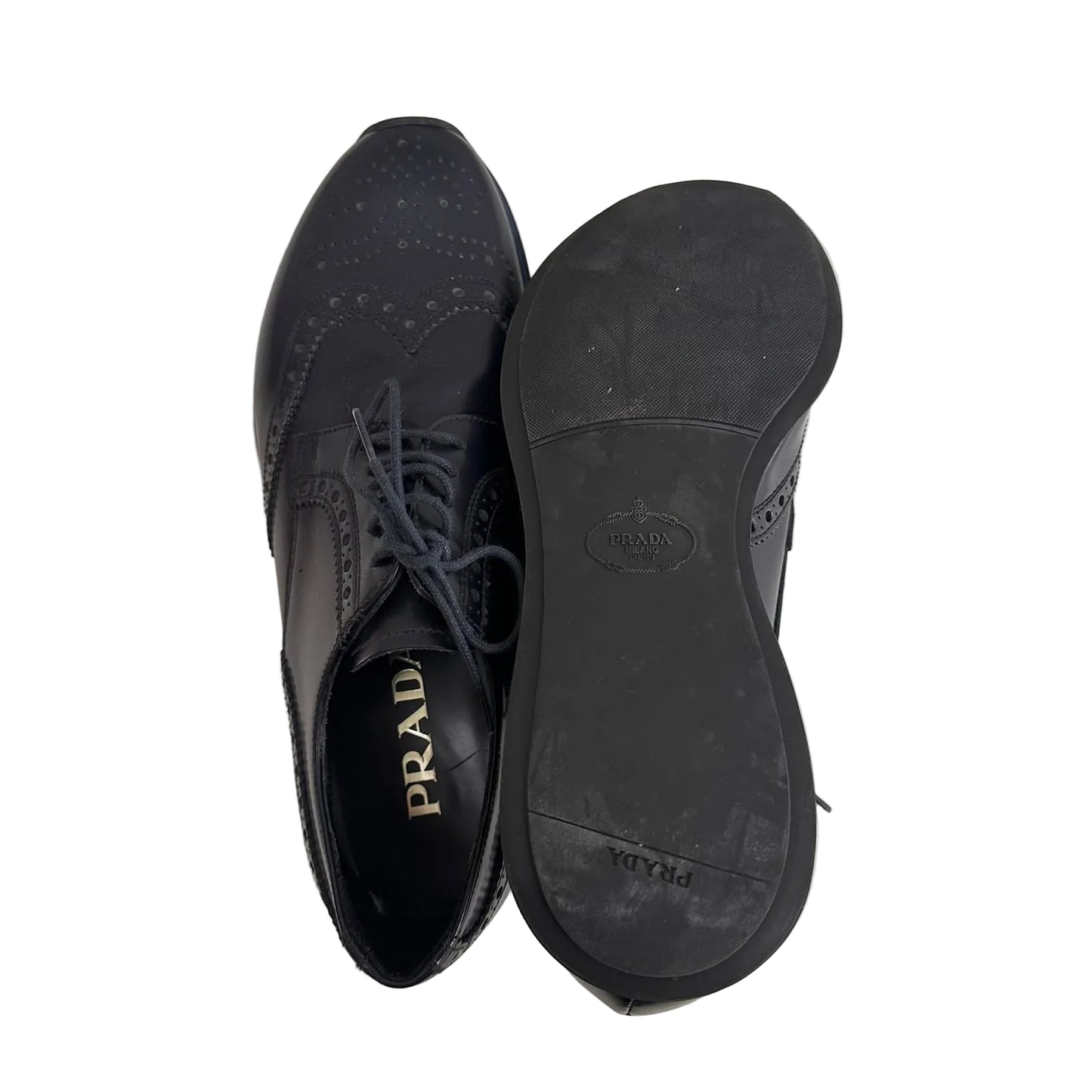 Tenis Prada Preto Sola Azul Tam 36,5 Br