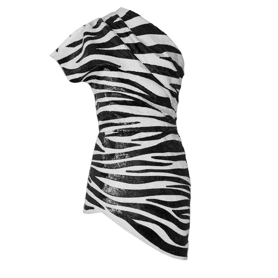 Vestido Saint Laurent Zebra Paetê Tam 36/38 BR