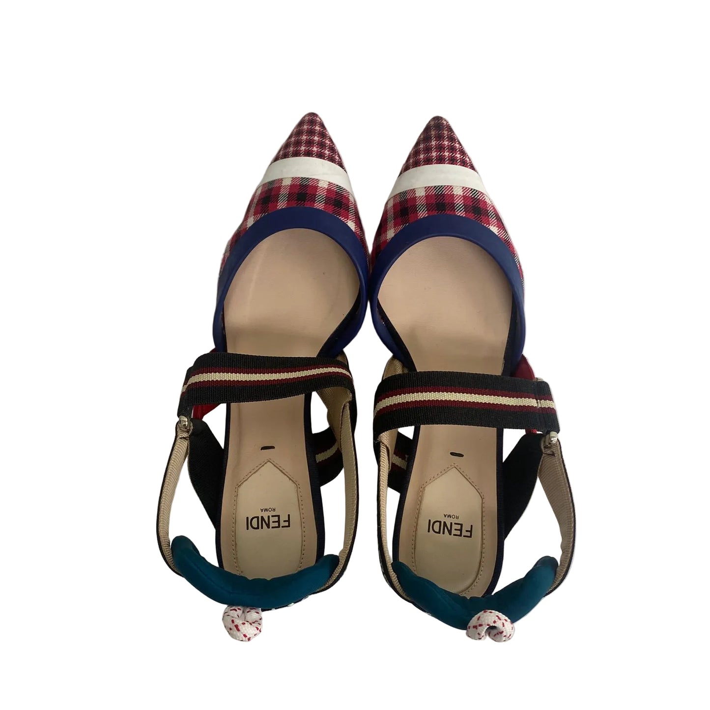 Sapato Slingback Fendi Xadrez Tam 34 Br
