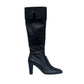 Bota Chanel Couro Preto Cano Alto Tam 38 Br
