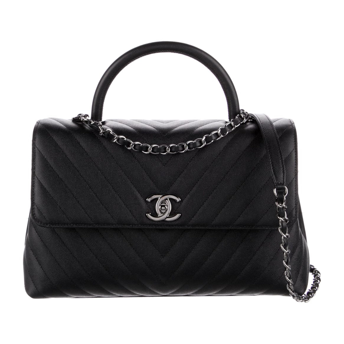 Bolsa Chanel Chevron Coco Handle Bag