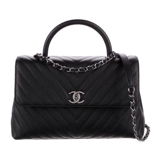 Bolsa Chanel Chevron Coco Handle Bag