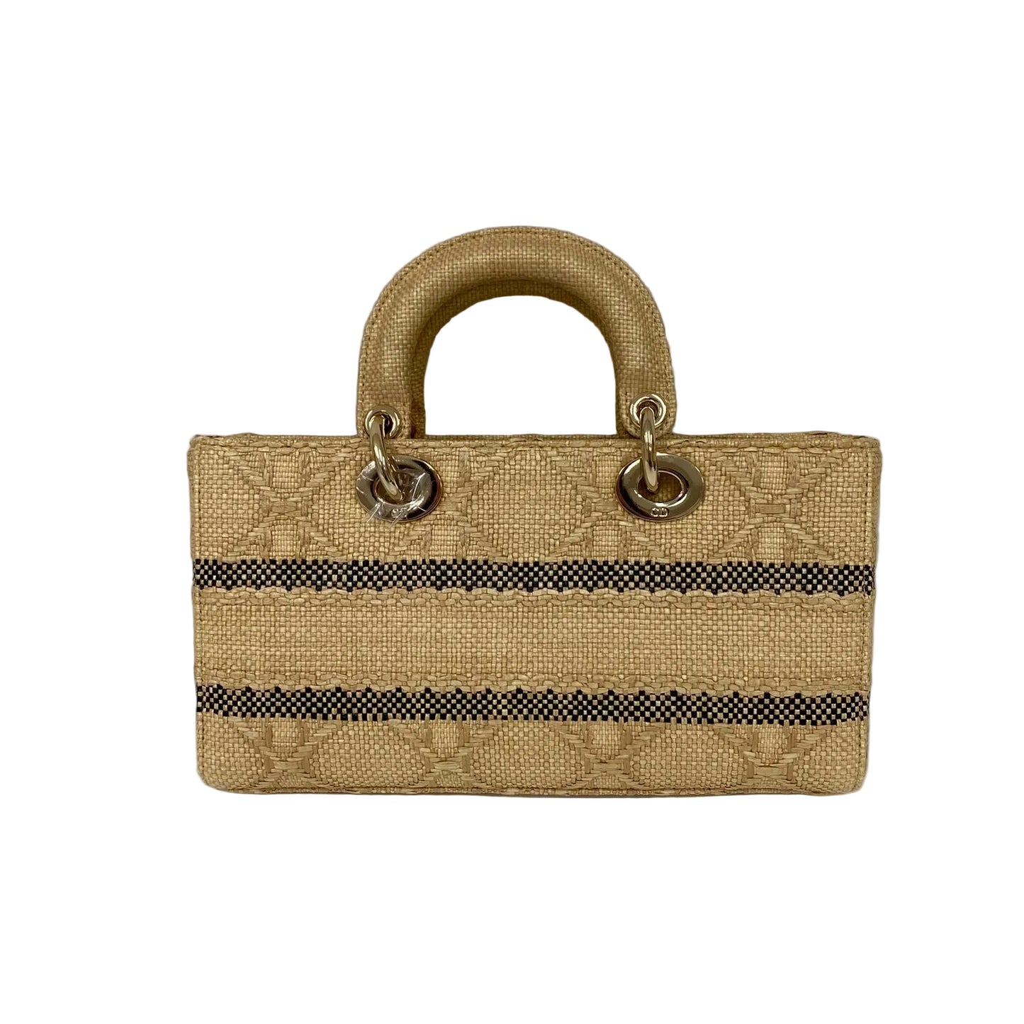 Bolsa Christian Dior Medium Lady D-Joy Em Ráfia