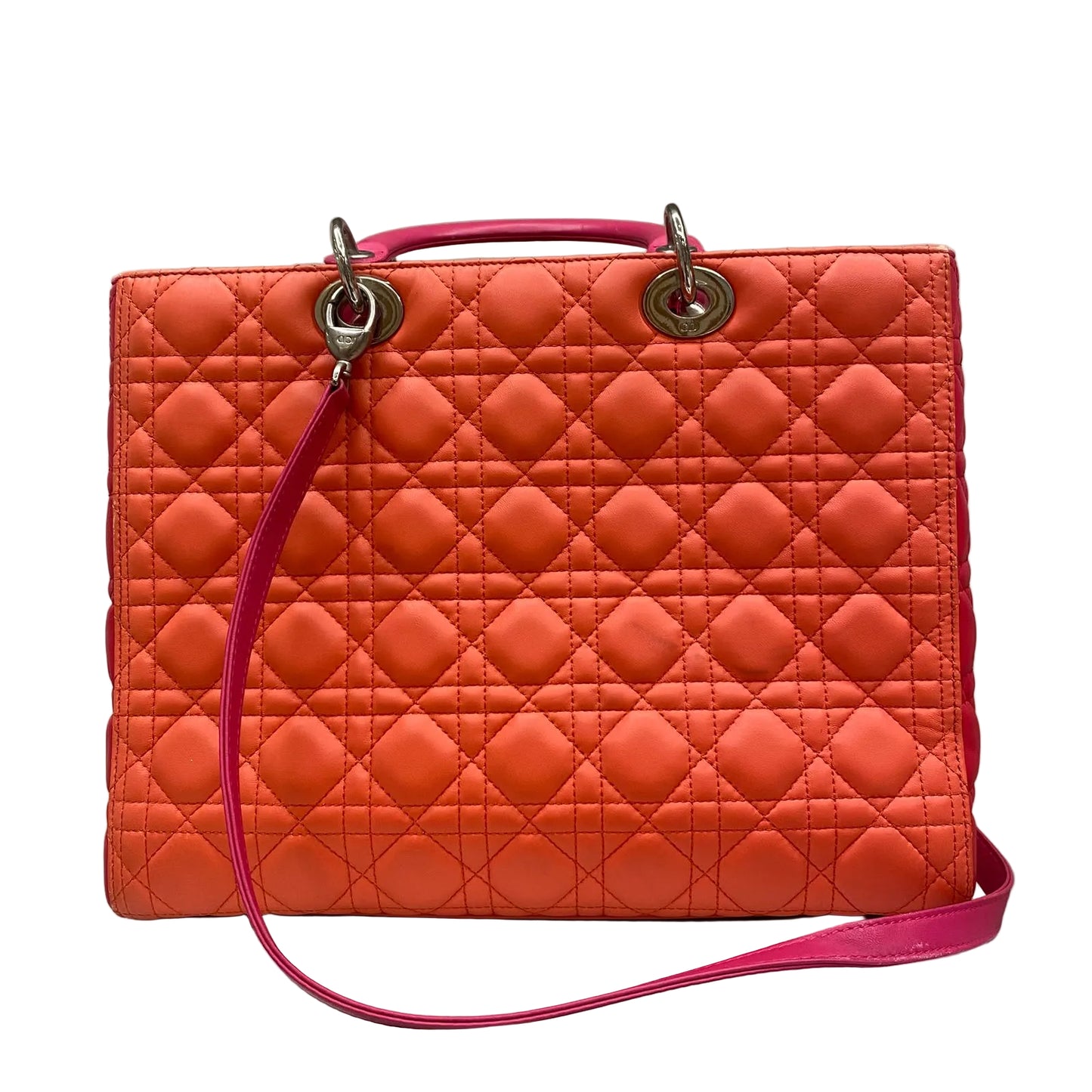 Bolsa Lady Dior Laranja e Rosa