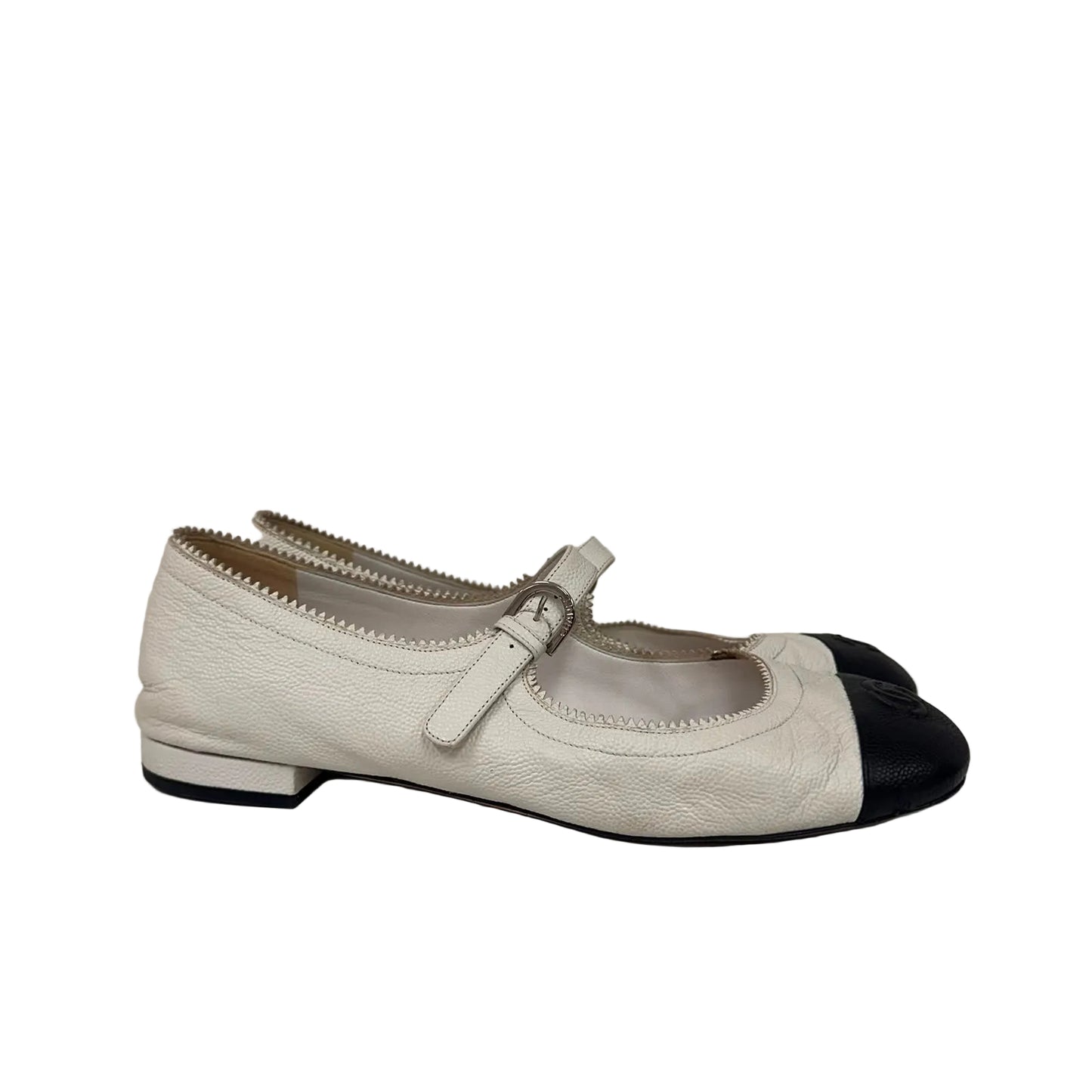 Sapato Chanel Mary Jane Branco Tam 39 BR