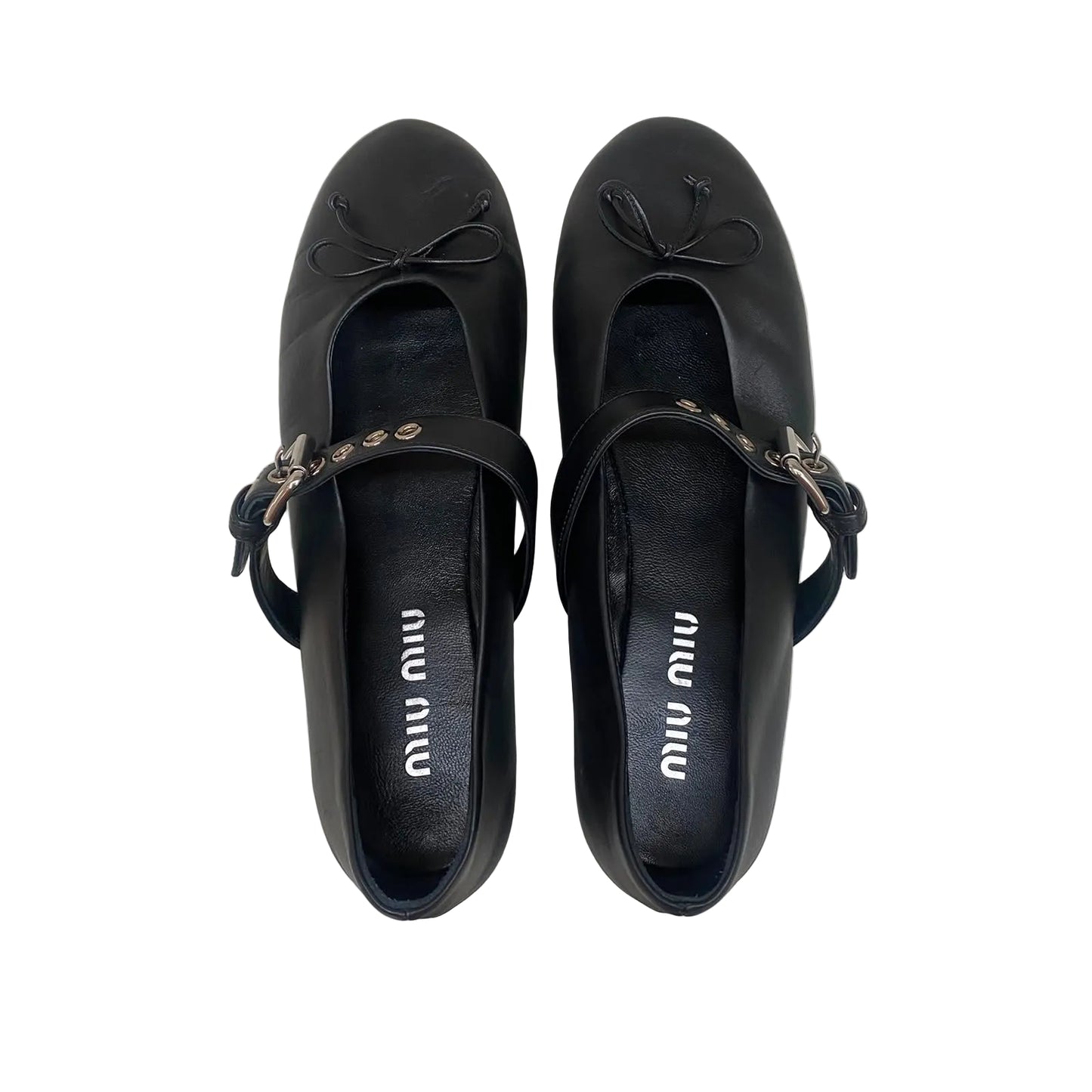 Sapatilha MIU MIU Couro Preta Tam 36,5 Br